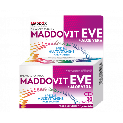 MADDOVIT EVE WITH ALOE VERA BALANCED MULTIVITAMINS FORMULA FOR WOMEN 30 TABLETS